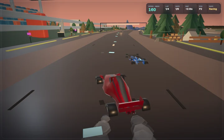 Turbo Drift Circuit gameplay with two Formula cars on the track